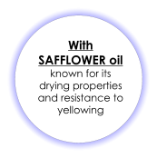 With SAFFLOWER oil known for its  drying properties  and resistance to yellowing